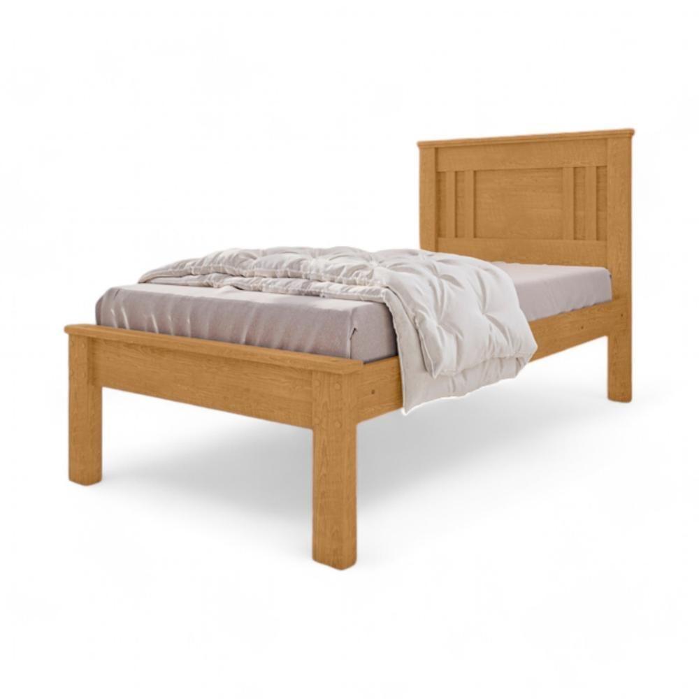 Cama Solteiro Sophia Naturalle E Off White Com Colchão - 4