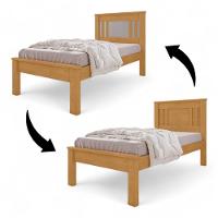 Cama Solteiro Sophia Naturalle E Off White Com Colchão - 3