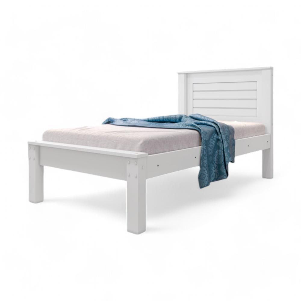 Cama Solteiro Confortável Milena Branca Com Colchão - 3