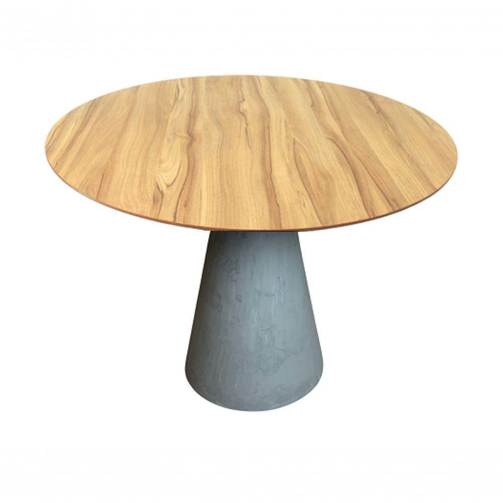 Mesa De Jantar Cone 130cm Tampo Nogueira Cinza Claro - 1