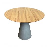 Mesa De Jantar Cone 130cm Tampo Nogueira Cinza Claro - 1