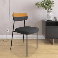 Cadeira Estofada Sala De Jantar F01 Linho Grafite Caramelo - 7