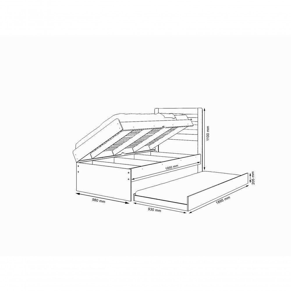 Cama Solteiro Bau Larissa Com Cama Auxiliar Dani Malbec - 4