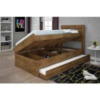 Cama Solteiro Bau Larissa Com Cama Auxiliar Dani Malbec - 1