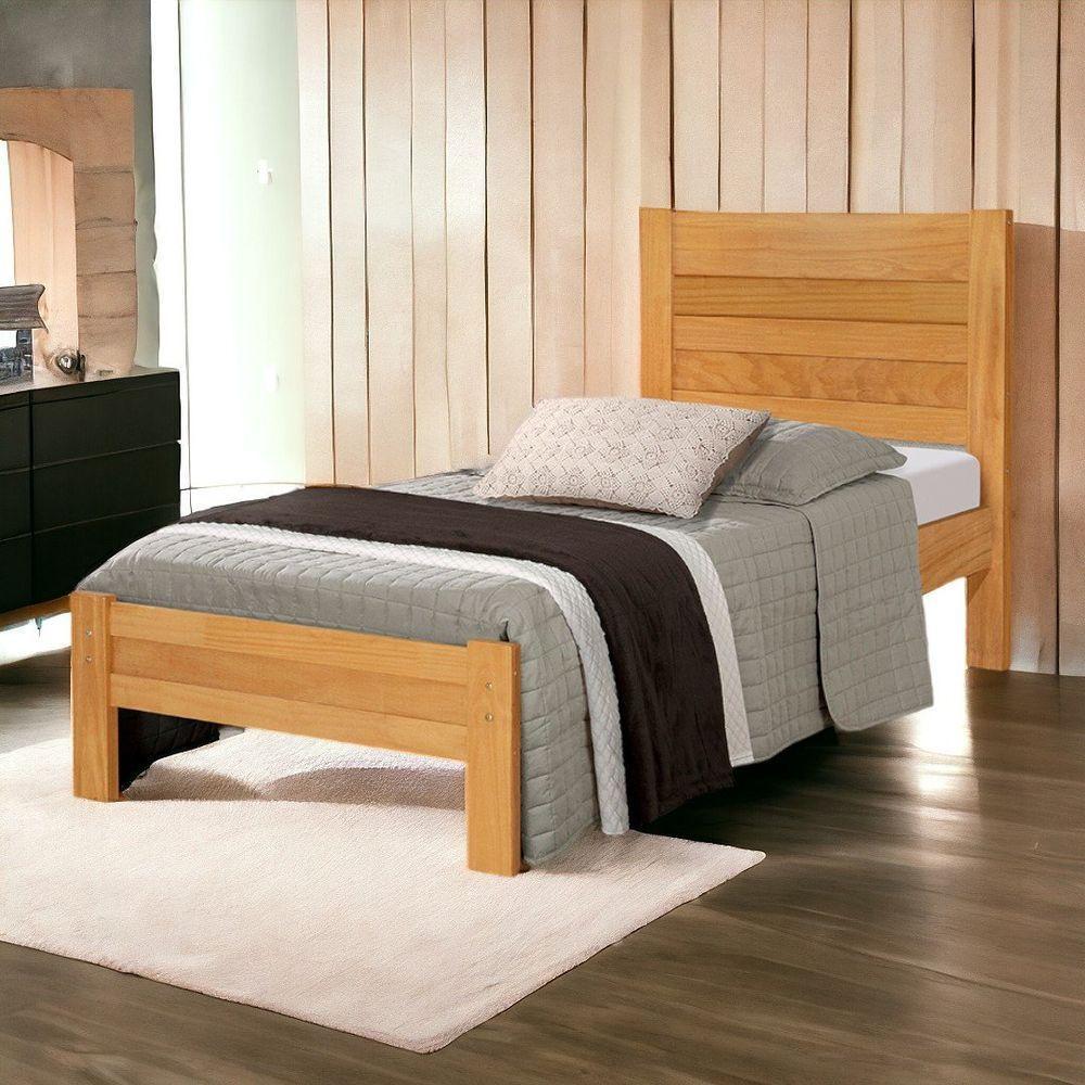 Cama Solteiro Lara Imbuia Com Colchão Atraente - 1