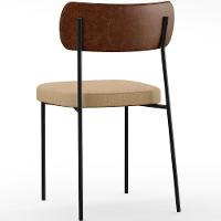 Kit 02 Cadeiras Sala De Jantar L02 Marrom Bege Escuro