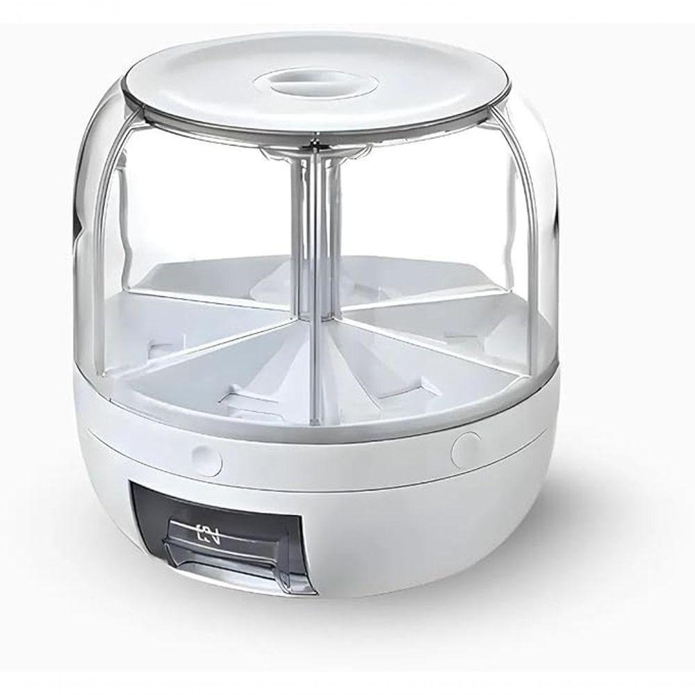 Dispenser De Alimentos E Grãos Giratório Com 6 Divisões - 1