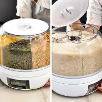Dispenser De Alimentos E Grãos Giratório Com 6 Divisões