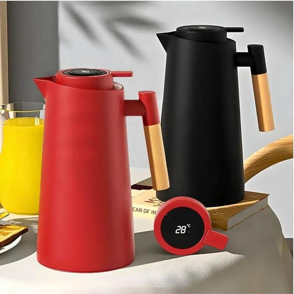 Garrafa Térmica Com Termômetro 1l Vermelho - 7