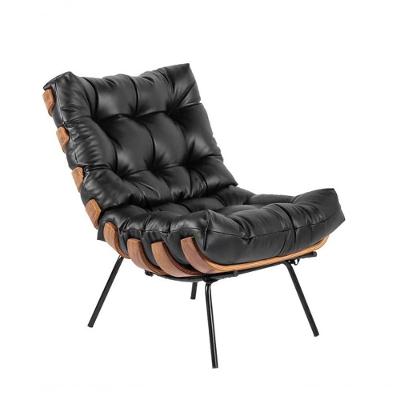 Poltrona Costela Sala E Escritório Couríssimo Preto