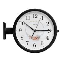 Relógio Dupla Face De Parede Estação Preto Floreal - 1