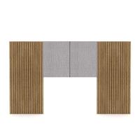 Cabeceira Painel Solteiro Ripado Nature E Linho Cinza Sevilha 203 Cm - Pallazio - 1