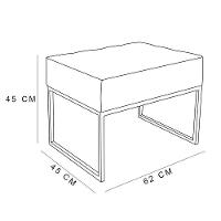 Puff Lisa Suede Base Metálica Industrial Preto - Pallazio Cor Azul Marinho