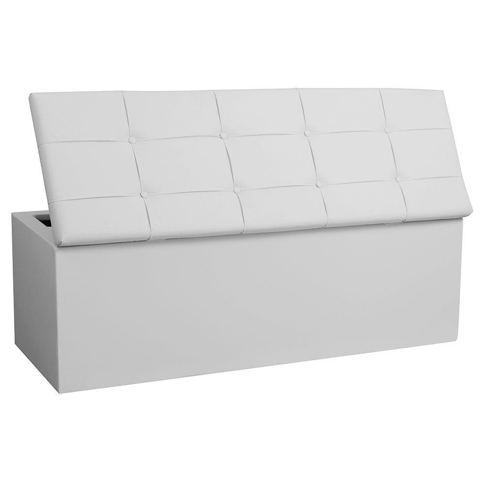 Kit Cabeceira E Calçadeira Baú Queen 1,60m Roma Corano Branco - Pallazio - 3