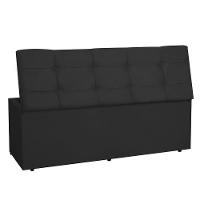 Kit Cabeceira E Calçadeira Baú Solteiro 0,90m Roma Suede Preto - Pallazio