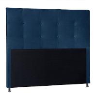 Kit Cabeceira E Calçadeira Baú Casal 1,40m Berlim Suede - Pallazio Cor Azul Marinho - 6