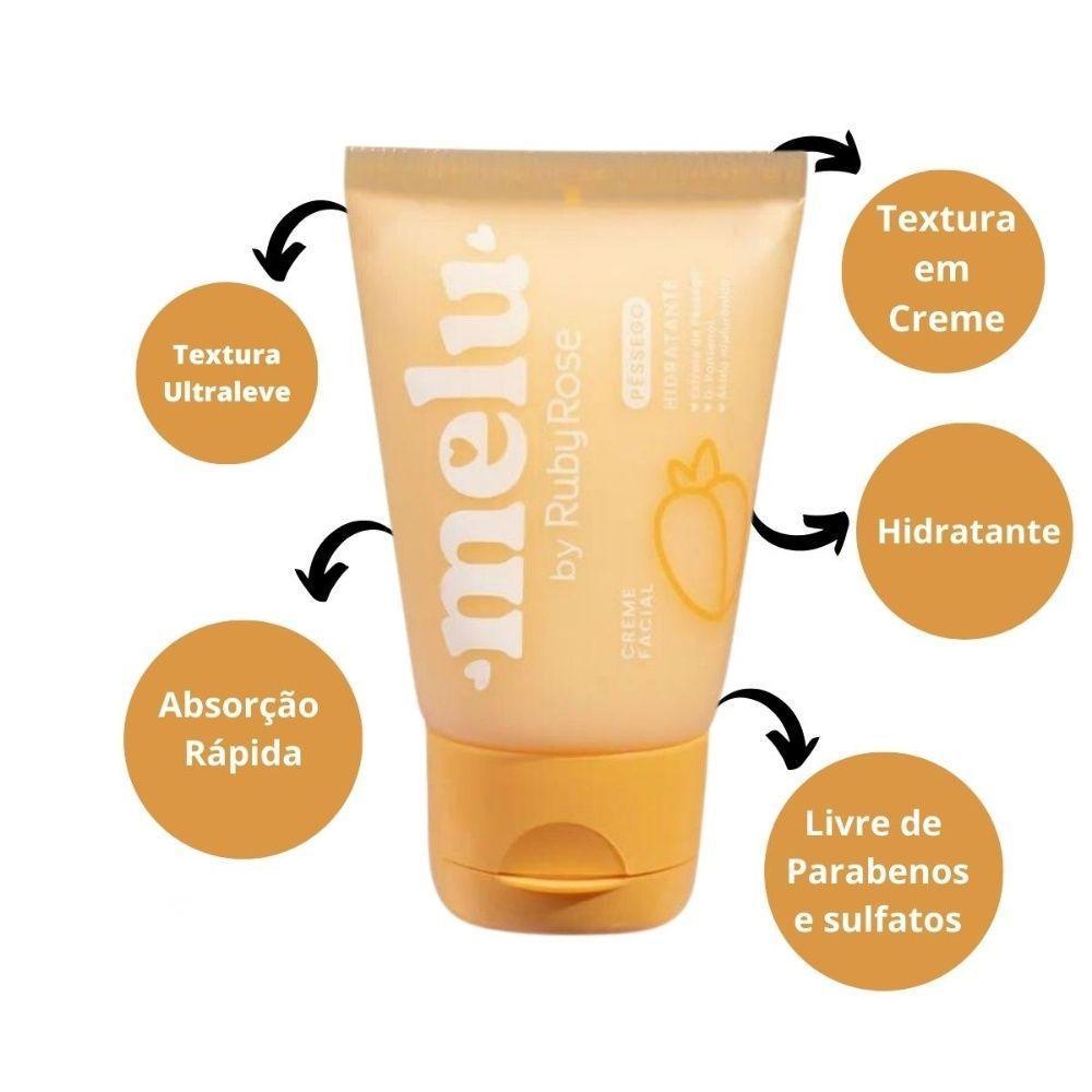 Ruby Rose Creme Facial Hidratante Pessego Melu Rr5602 40g - 3