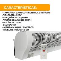 Cortina De Ar 1,20 Com Controle Remoto Vix 220v único