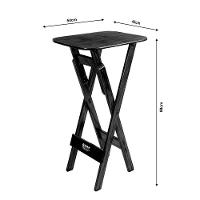 Conjunto Mesa Bistrô Bar Dobrável Com 4 Cadeiras Em Madeira Maciça - Preto - Preto - 2