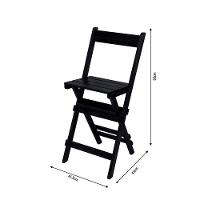 Conjunto Mesa Bistrô Bar Dobrável Com 4 Cadeiras Em Madeira Maciça - Preto - Preto - 3