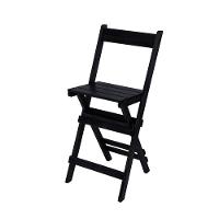 Conjunto Mesa Bistrô Bar Dobrável Com 4 Cadeiras Em Madeira Maciça - Preto - Preto