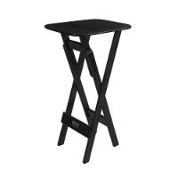 Conjunto Mesa Bistrô Bar Dobrável Com 4 Cadeiras Em Madeira Maciça - Preto - Preto - 5