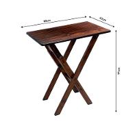 Jogo Mesa Aparador Bar Dobrável Com 2 Cadeiras Em Madeira Maciça - Imbuia - Marrom - 3