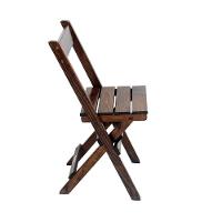 Jogo Mesa Aparador Bar Dobrável Com 2 Cadeiras Em Madeira Maciça - Imbuia - Marrom - 5