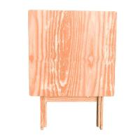 Conjunto Mesa Dobrável 60x60cm Com 4 Cadeiras Em Madeira Maciça - Cru - Bege - 5