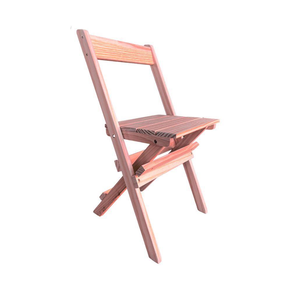 Conjunto Mesa Dobrável 60x60cm Com 2 Cadeiras Em Madeira Maciça - Cru - Bege - 5