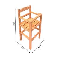 Cadeira Papinha Para Bebê Com Trava Fixa Em Madeira Maciça - Cru - Bege - 2