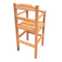 Cadeira Papinha Para Bebê Com Trava Fixa Em Madeira Maciça - Cru - Bege - 3