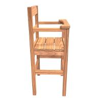 Cadeira Papinha Para Bebê Com Trava Fixa Em Madeira Maciça - Cru - Bege