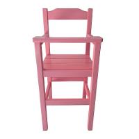 Cadeira Papinha Para Bebê Com Trava Fixa Em Madeira Maciça - Rosa - Rosa - 4