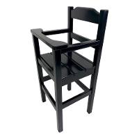 Cadeira Papinha Para Bebê Com Trava Fixa Em Madeira Maciça - Preto - Preto - 1