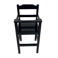 Cadeira Papinha Para Bebê Com Trava Fixa Em Madeira Maciça - Preto - Preto