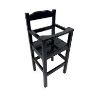 Cadeira Papinha Para Bebê Com Trava Fixa Em Madeira Maciça - Preto - Preto - 6