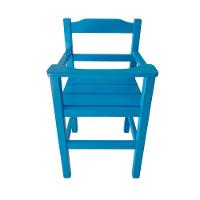 Cadeira Papinha Para Bebê Com Trava Fixa Em Madeira Maciça - Azul - Azul - 4