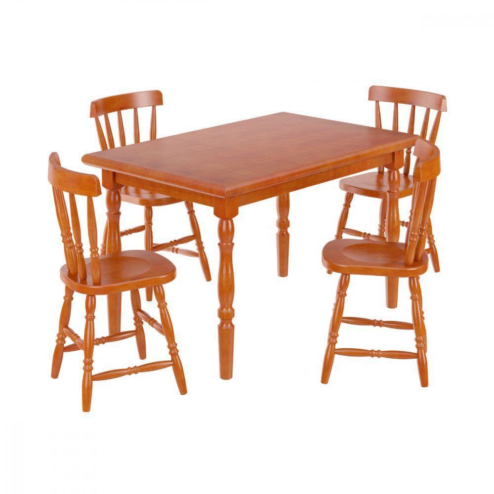 Mesa De Jantar Com 4 Cadeiras Piratini Mel Viero Mel - 1