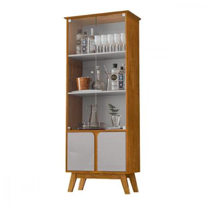 Cristaleira 2 Portas Madri Naturalle Com Off White Bechara Natura/off White