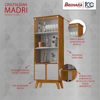 Cristaleira 2 Portas Madri Naturalle Com Off White Bechara Natura/off White - 3