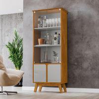 Cristaleira 2 Portas Madri Naturalle Com Off White Bechara Natura/off White - 4