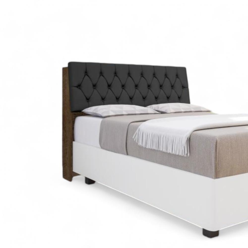 Cabeceira Estofada ísis Queen Malbec Com Capitonê Preto - 1