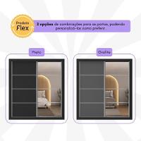 Guarda-roupas Casal Com Espelho 2 Portas De Correr 4 Gavetas Chicago Multimóveis Mp4316 Grafite Grafite - 3