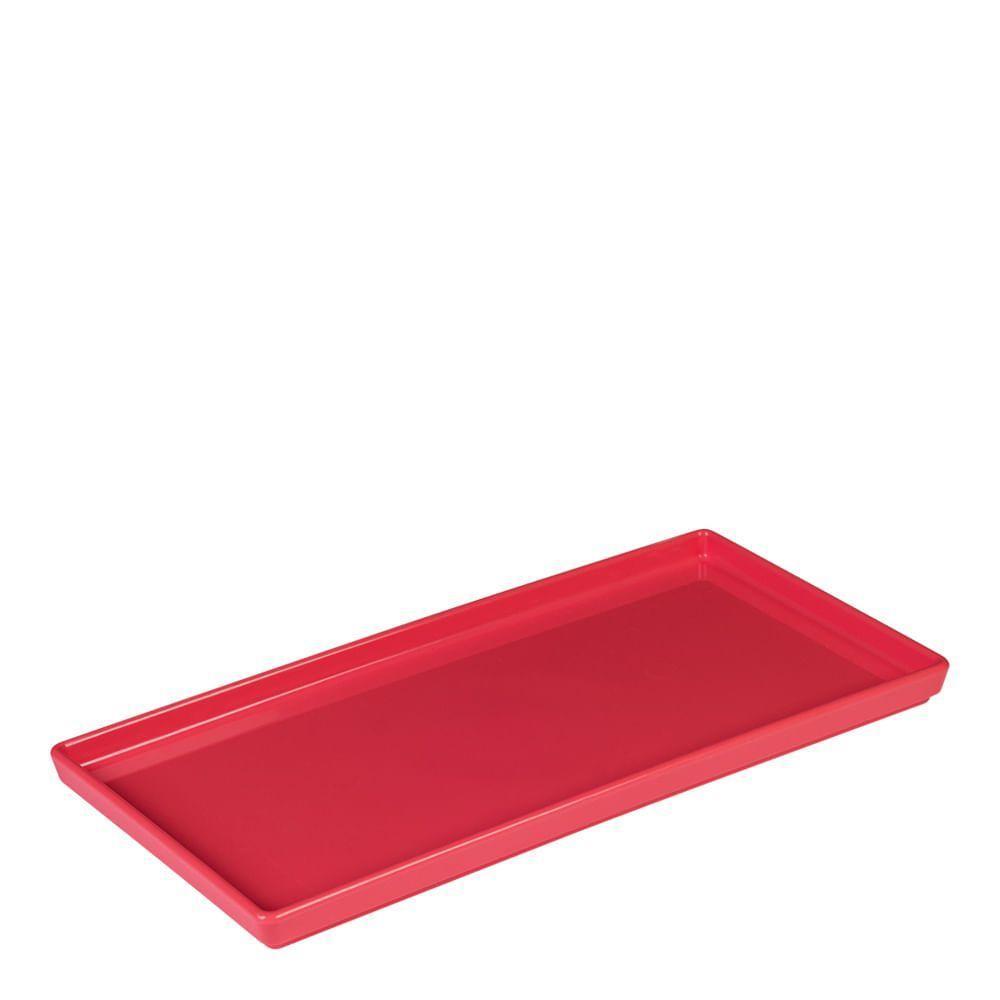 Prato Square Retangular 13,5x27 Coral Em Polipropileno Linha Tendência Vem - 1