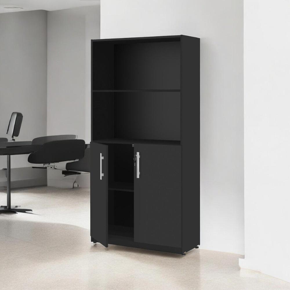 Armário Estante Com Prateleiras Light Preto - 2