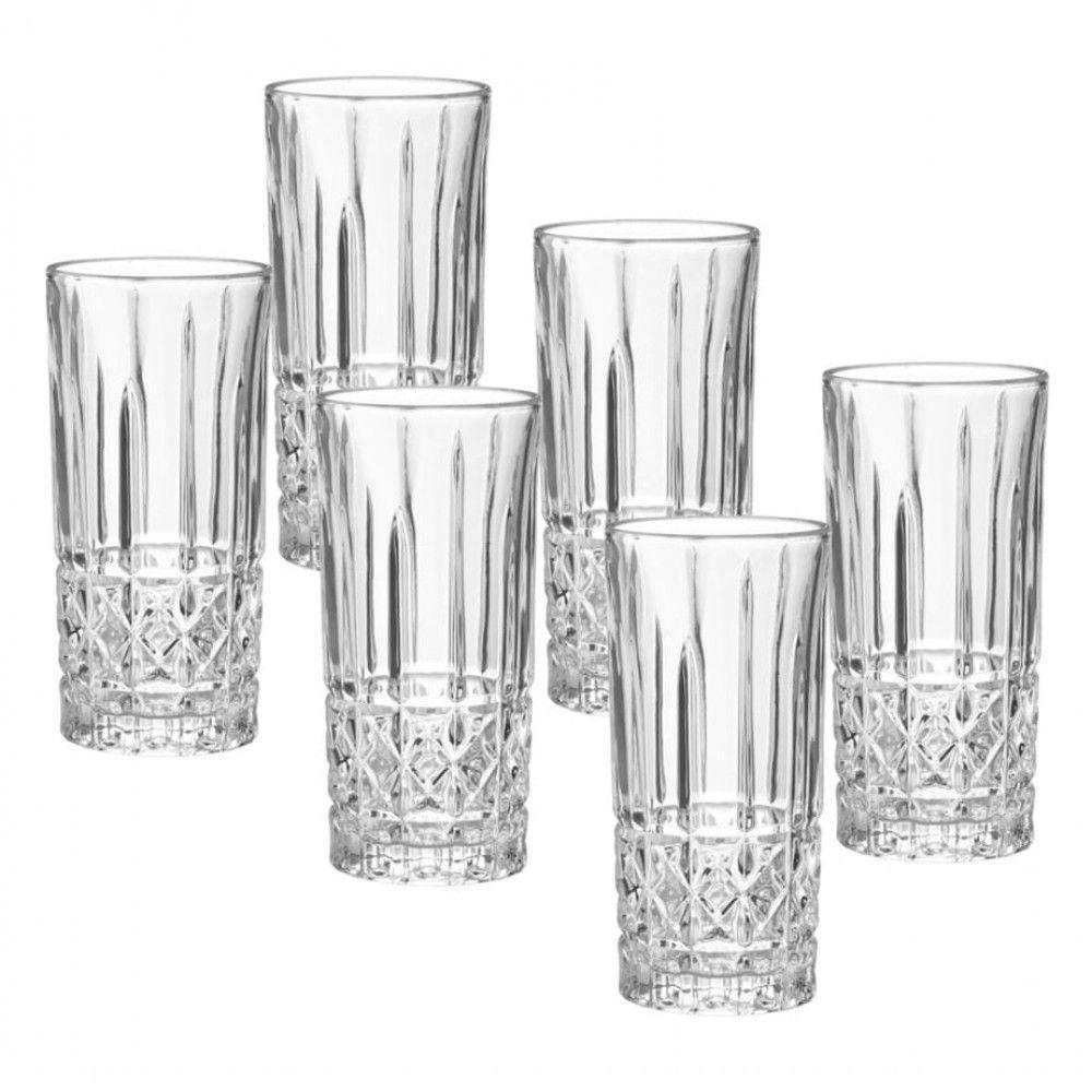 Jogo 4 Copo Long Drink Vidro Alto Relevo Luita 350 Ml - Mimo - 1