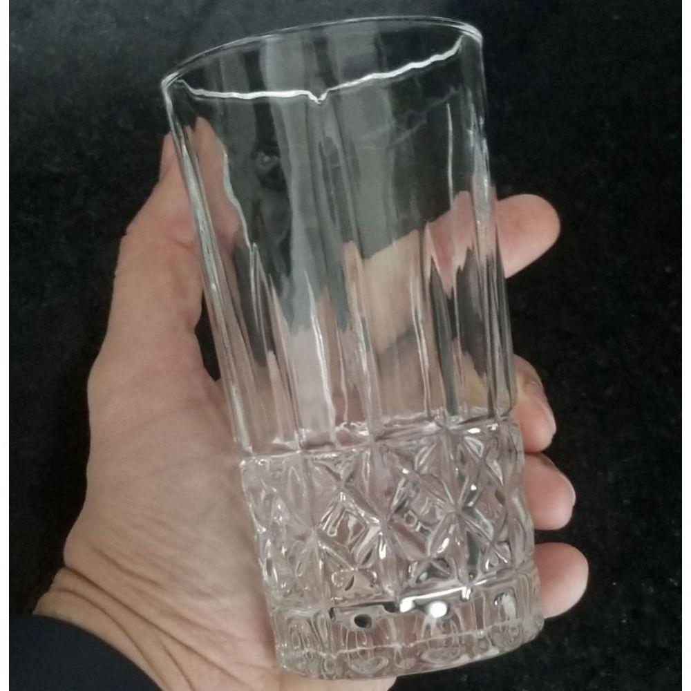 Jogo 4 Copo Long Drink Vidro Alto Relevo Luita 350 Ml - Mimo - 2