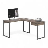 Mesa Home Office Escrivaninha L Industriale Affara Com Gaveteiro - 1