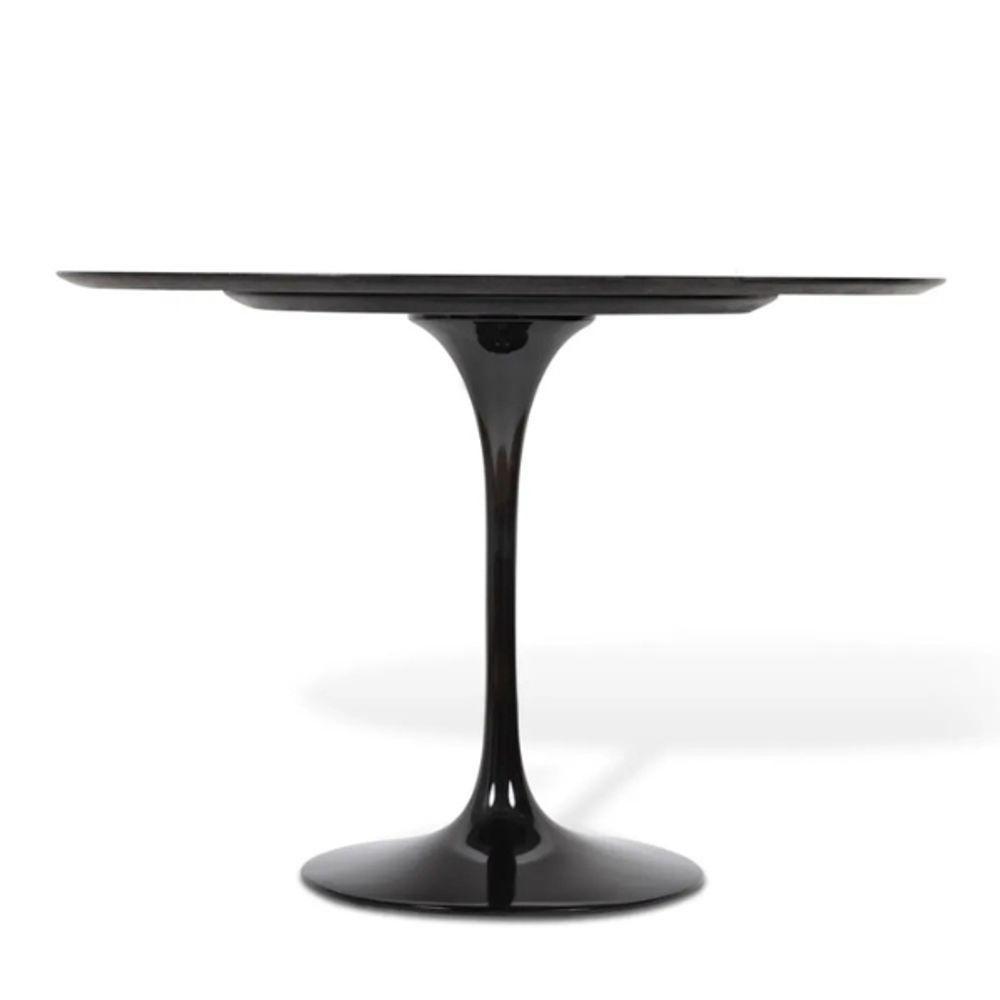 Mesa De Jantar Tulipa Saarinen Redonda 160 Cm Tampo Laqueado Cores Preto - 3